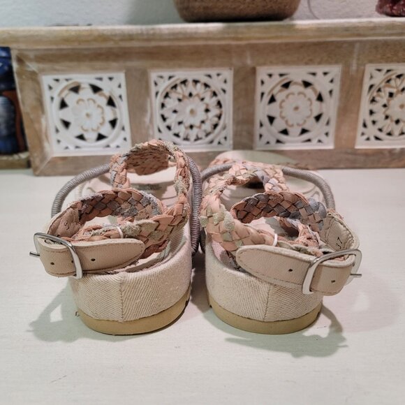 Free People Womens Sz 6.5 Denali Woven Footbed Sandals Neutral Earthy Shoes Boho - Picture 9 of 13